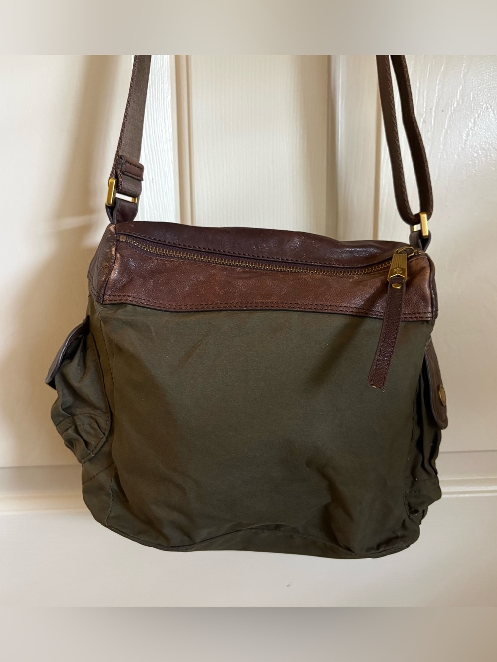Ralph Lauren 1967 Heritage Utility Crossbody Olive Canvas & Leather Bag Military - Picture 5 of 12